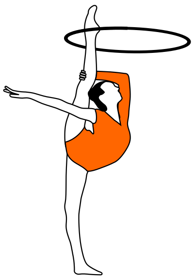 Rhythmic Gymnastics with bow clipart