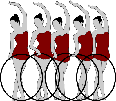 Rhythmic Gymnastics with bows clipart