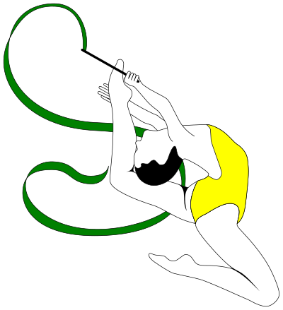 Rhythmic Gymnastics with Ribbon - 3 clipart