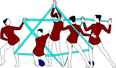 Rhythmic gymnastics with ribbon - star clipart