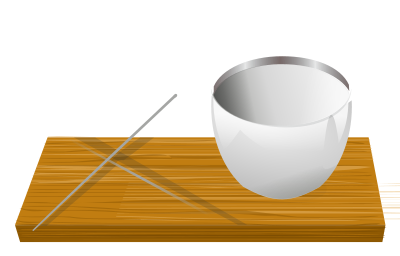 Rice bowl with chopsticks clipart