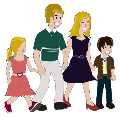 Ridiculously Happy Family clipart