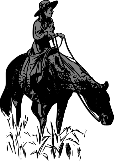 Riding Cowgirl clipart