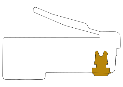 RJ45 male plug side view clipart