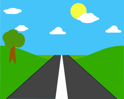 Road Illustration In One Point Perspective clipart