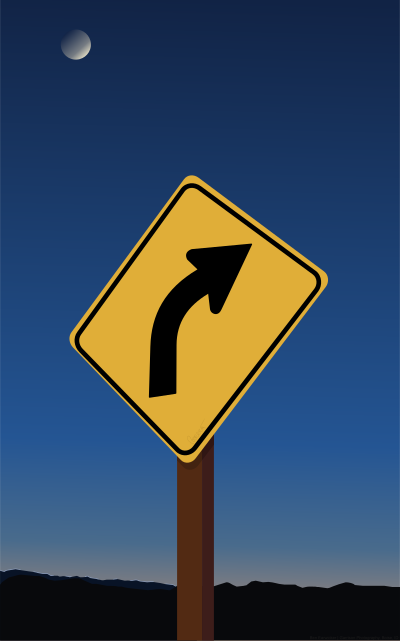 Road sign at Dusk clipart