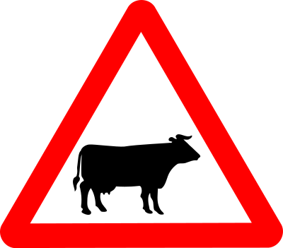 Roadsign Cattle clipart