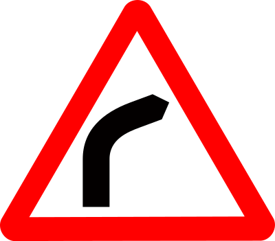 Roadsign Curve ahead clipart