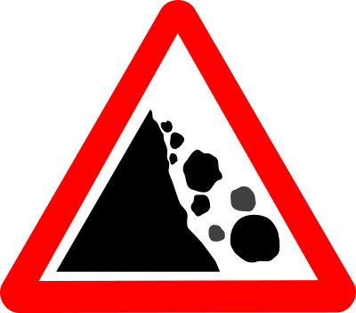 Roadsign Falling rocks clipart