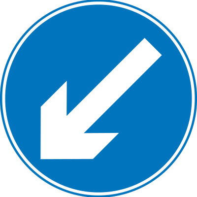 Roadsign Keep left clipart