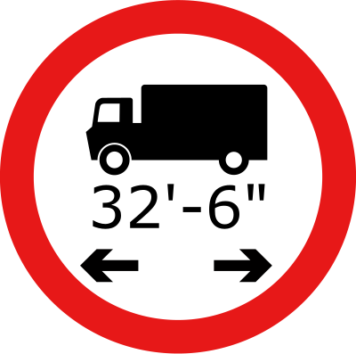 Roadsign Lorry length clipart