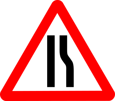 Roadsign narrows clipart
