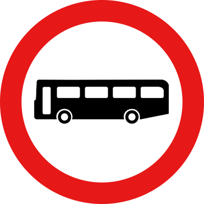 Roadsign no buses clipart