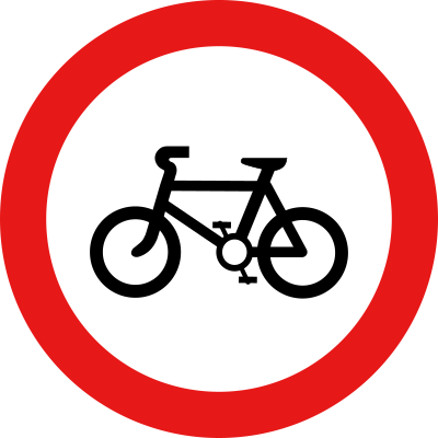 Roadsign no cycles clipart