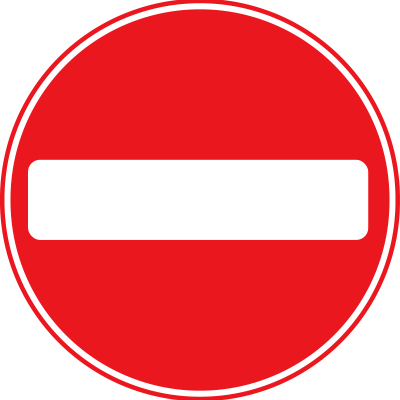 Roadsign no entry clipart