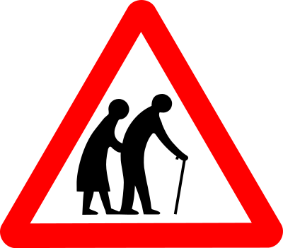 Roadsign old folks clipart