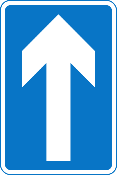 Roadsign one way clipart