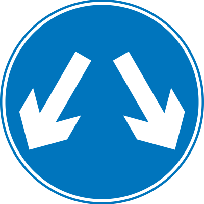 Roadsign pass either clipart