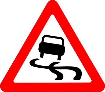 Roadsign slippery clipart