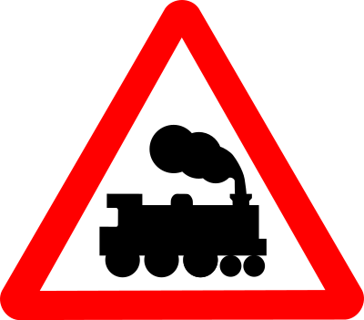 Roadsign train clipart