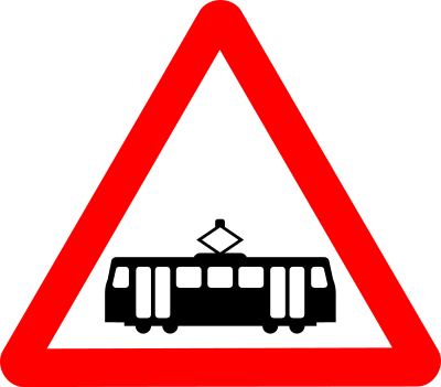 Roadsign tram clipart