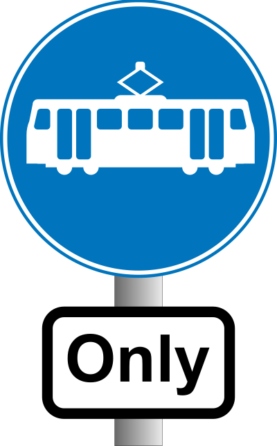 Roadsign trams ony clipart