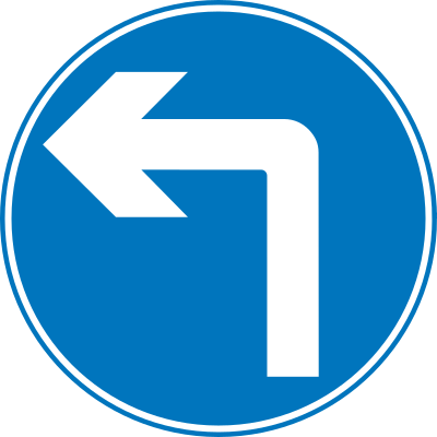 Roadsign turn ahead clipart