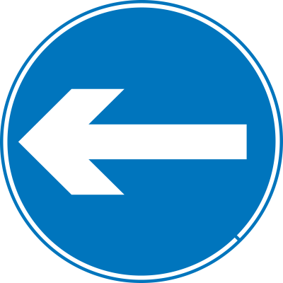 Roadsign turn left clipart
