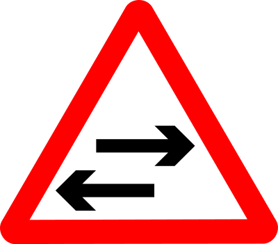Roadsign two way crosses clipart