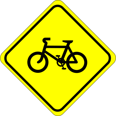 Roadsign watch for bicycles clipart