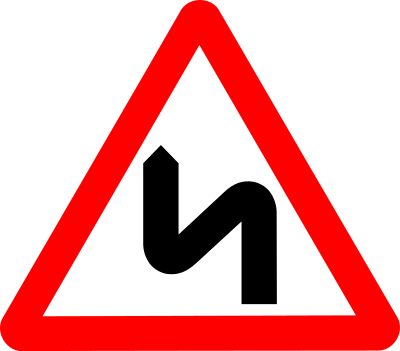Roadsign zigzag clipart