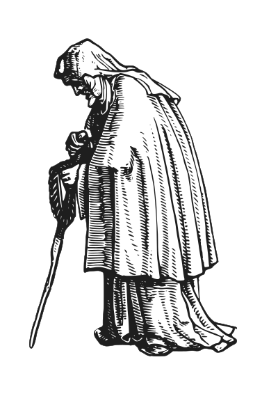 Robed old woman clipart