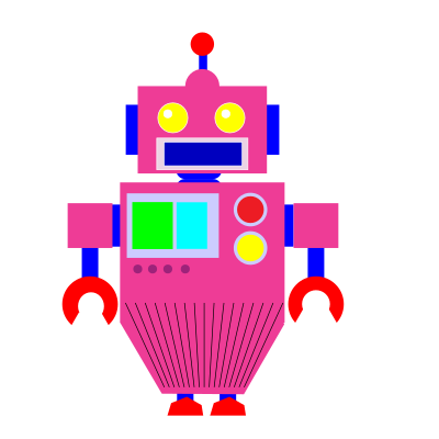 Robot and Backdrop 1 clipart