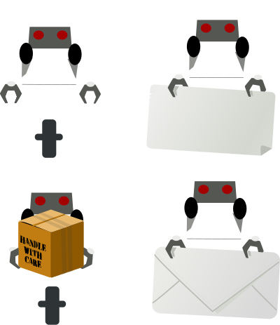 Robot carrying things clipart