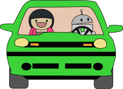Robot Driving clipart