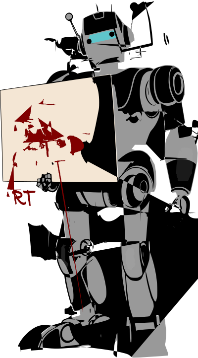 Robot Holding an AI Sign clipart