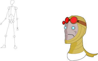 Robot in desert clipart