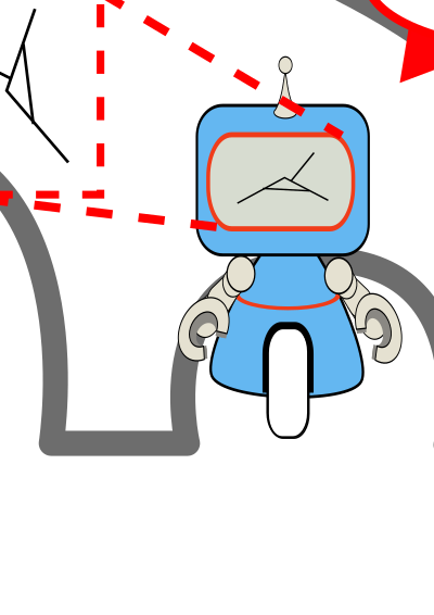 Robot Inspecting Bridge clipart