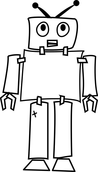 Robot Line Art clipart