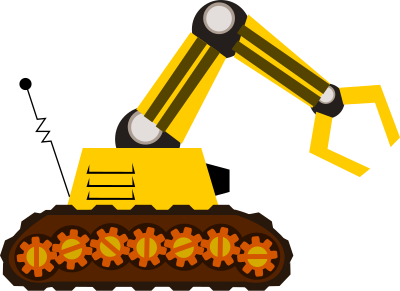 Robot with a claw clipart
