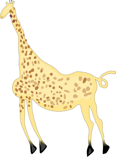 Rock Art Acacus Giraffe - Colored clipart