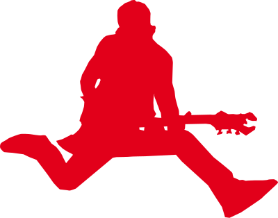 Rock star with guitar. clipart