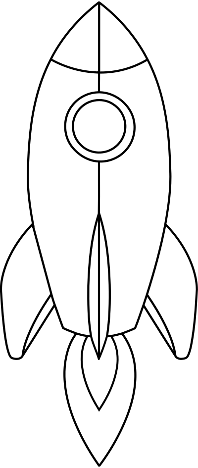 Rocket 11 (outline) clipart