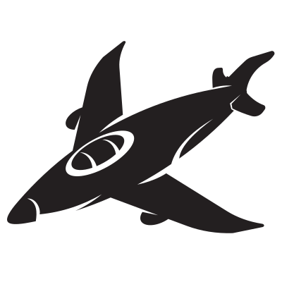 Rocket aircraft silhouette clipart