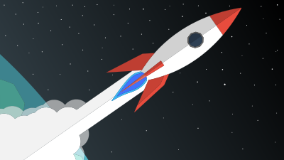 Rocket Blasting Off Into Space clipart