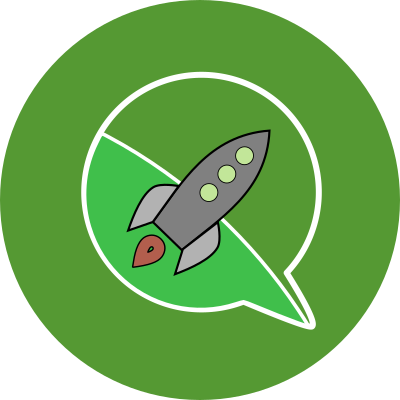Rocket + Chat icon clipart