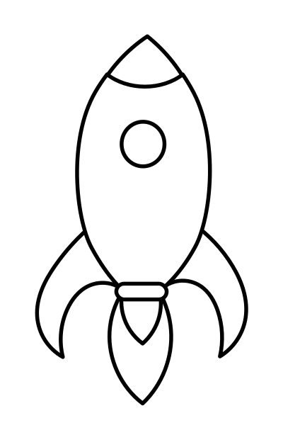 Rocket coloring page clipart