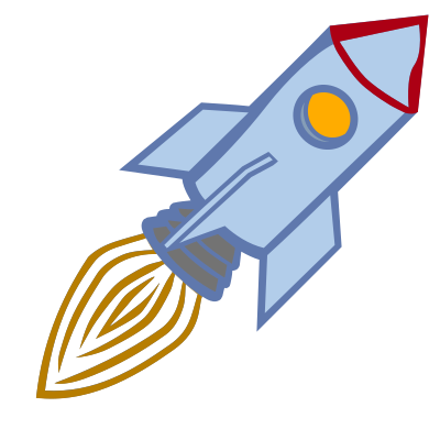 Rocket - coloured clipart