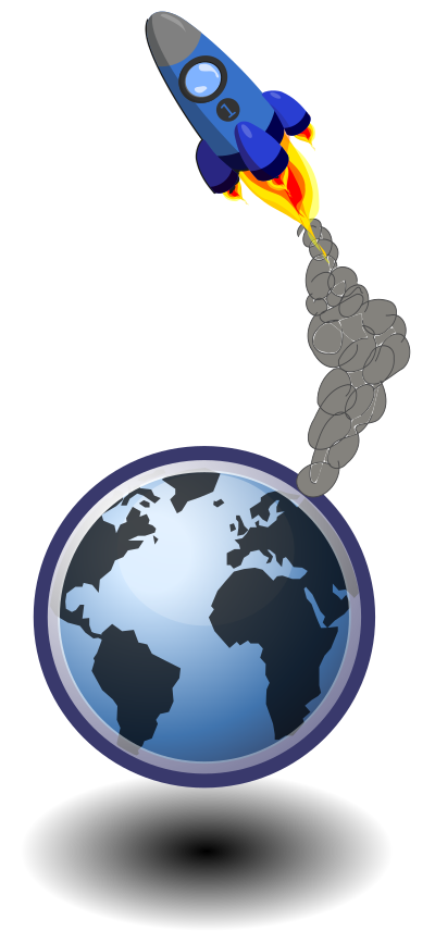 Rocket in the sky clipart