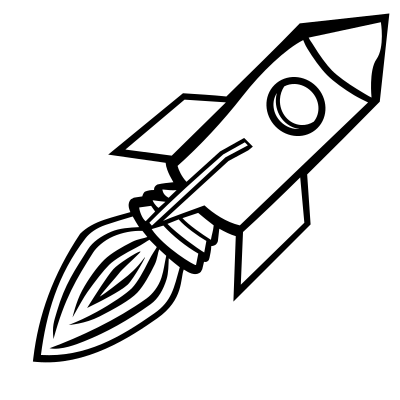 Rocket - lineart clipart
